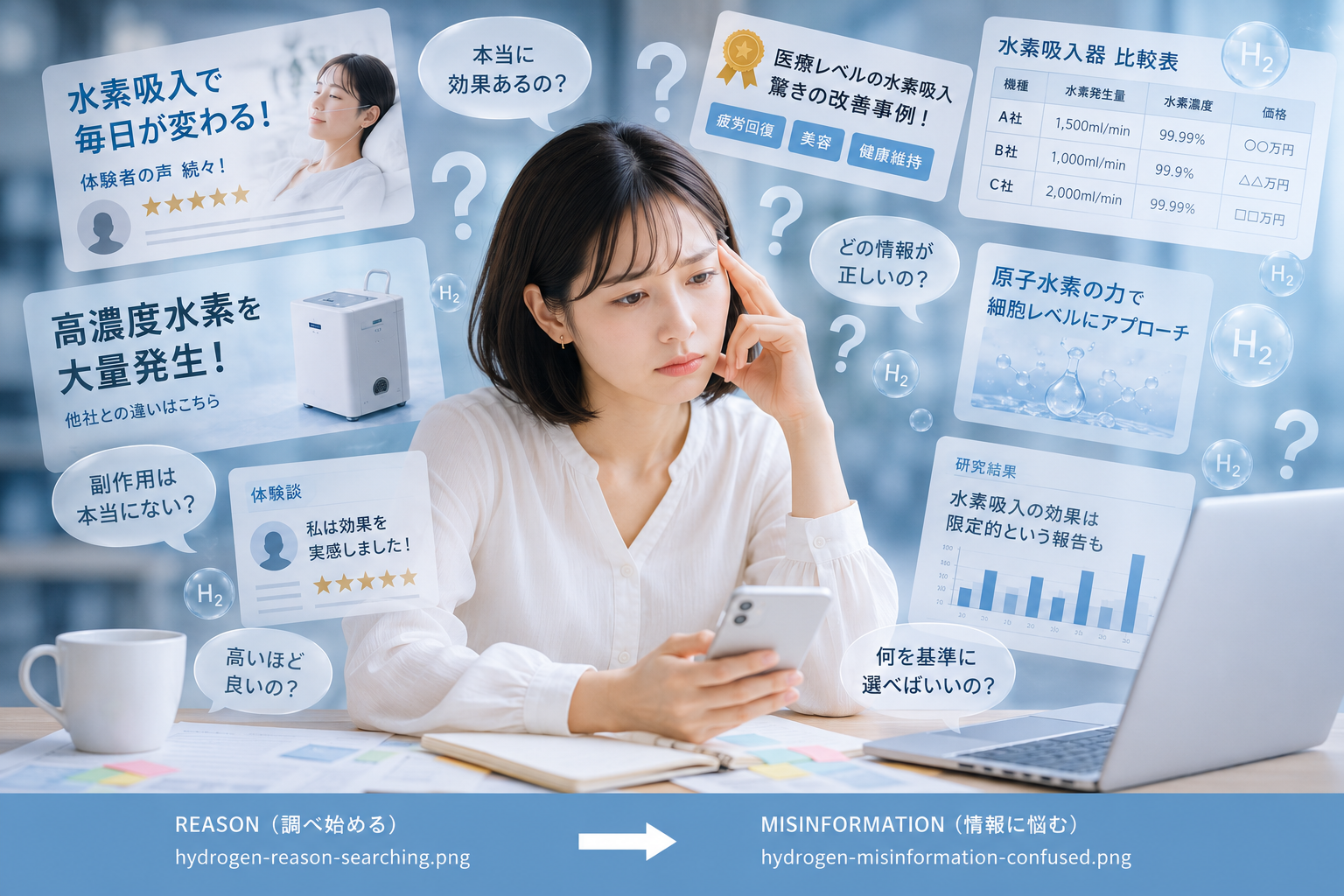 情報を整理して判断するイメージ